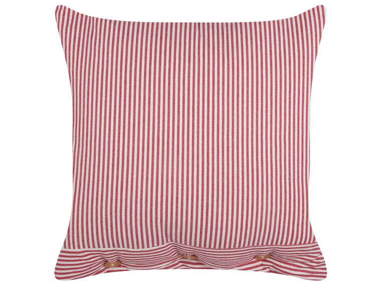 Cotton Cushion Striped 45 x 45 cm Red and White AALITA_902636