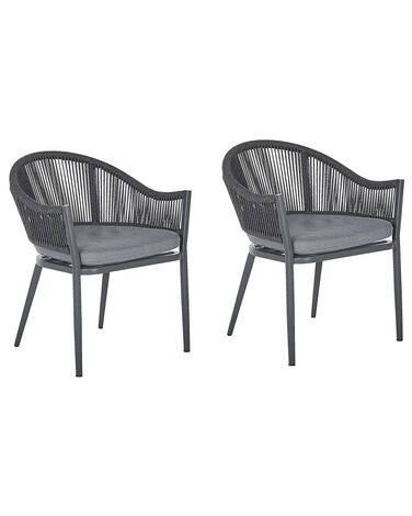 Conjunto de 2 sillas de jardín gris MILETO