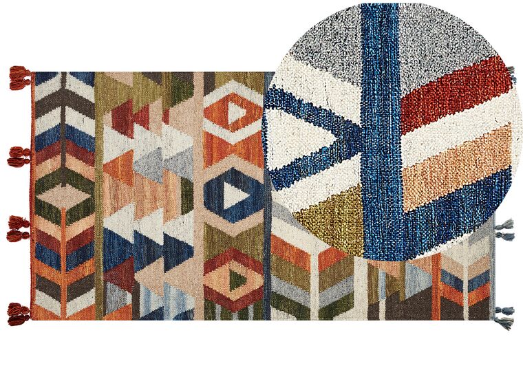 Tapete Kilim em lã multicolor 80 x 150 cm KAGHSI_858186