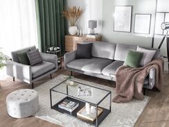 Sohvasetti harmaa sametti 4-istuttava VINTERBRO Sohvasetti harmaa sametti 4-istuttava VINTERBRO