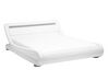 Bílá kožená postel s LED světlem 140x200 cm AVIGNON_689508