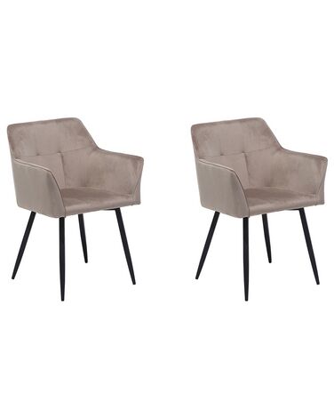 Sada dvou béžovo-šedých jídelních židlí JASMIN