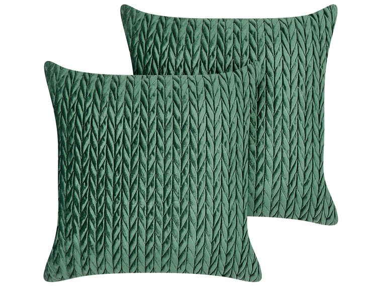 2 poduszki dekoracyjne 45 x 45 cm zielone ECLIPTA_902975