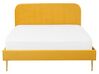 Polsterbett Samtstoff gelb 160 x 200 cm Lattenrost FLAYAT_767557