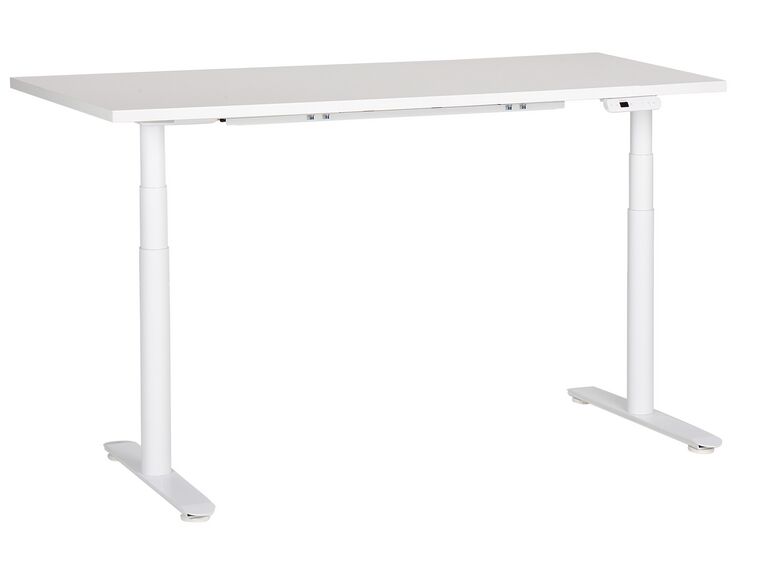 Elektricky nastavitelný psací stůl 160 x 72 cm bílý DESTINAS_899577