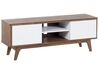 TV Stand Dark Wood with White ROCHESTER_444767