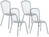 Conjunto de 4 cadeiras de jardim em metal azul claro CALVI_815607
