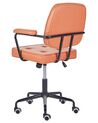 Krzesło biurowe regulowane ekoskóra pomarańczowe PAWNEE_851772