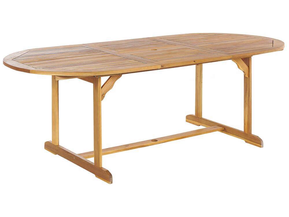 Mesa de jardín extensible de madera de acacia clara 160/220 x 100 cm MAUI 