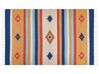 Kelim Teppich Baumwolle mehrfarbig 140 x 200 cm geometrisches Muster Kurzflor TARONIK_869893
