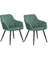 Conjunto de 2 cadeiras de jantar em veludo verde CASMALIA_898903