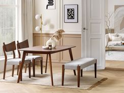 Ruokapöytä tumma puu 150 x 90 cm EPHRATA Ruokapöytä tumma puu 150 x 90 cm EPHRATA