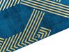 Tapis en viscose et coton bleu marine et doré à motif géométrique avec craquelures 140 x 200 cm VEKSE_806429
