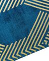 Teppich marineblau / gold 140 x 200 cm geometrisches Muster Kurzflor VEKSE_806429