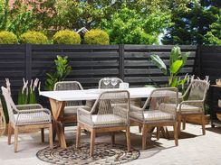 Ulkoruokaryhmä 6-isttuttava valkobeige OLBIA Ulkoruokaryhmä 6-isttuttava valkobeige OLBIA