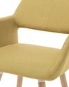 Conjunto de 2 sillas de comedor de poliéster amarillo/madera clara CHICAGO_693745