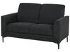 Conjunto de sofás com 6 lugares em tecido preto FENES_897852