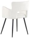 Conjunto de 2 sillas de comedor de terciopelo blanco crema/negro SANILAC_847143
