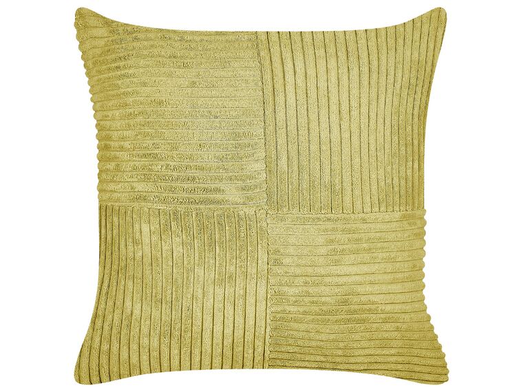 Lot de 2 coussins en velours côtelé vert 43 x 43 cm MILLET Lot de 2 coussins en velours côtelé vert 43 x 43 cm MILLET