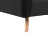 Cama con somier de terciopelo negro/madera clara 160 x 200 cm VIENNE_740349