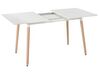 Table à manger extensible 120/150 x 80 cm blanche effet bois clair MIRABEL_820894