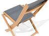 Zestaw ogrodowy drewniany stół 8 krzeseł i 2 leżaki szary CESANA_691218