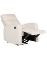 Fotel z elektryczną funkcją relaksu welurowy biały VERDAL_904839