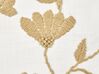 Sæt med 2 bomuldspuder med blomstermønster 45 x 45 cm Hvid og beige LUDISIA_892687