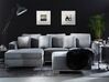 Right Hand Velvet Corner Sofa with Ottoman Light Grey OSLO_744113