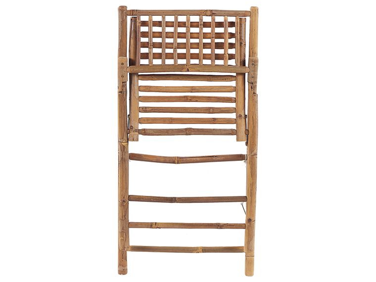 Bamboo Bistro Set Light Wood and OffWhite SAVALLETRI Beliani.no