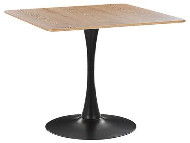 Dining Table 90 x 90 cm Light Wood with Black BOCA