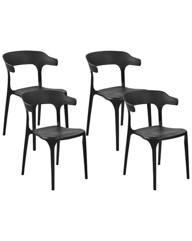 Set of 4 Dining Chairs Black GUBBIO 