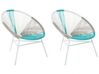 Set of 2 PE Rattan Accent Chairs Multicolour Blue ACAPULCO_717917