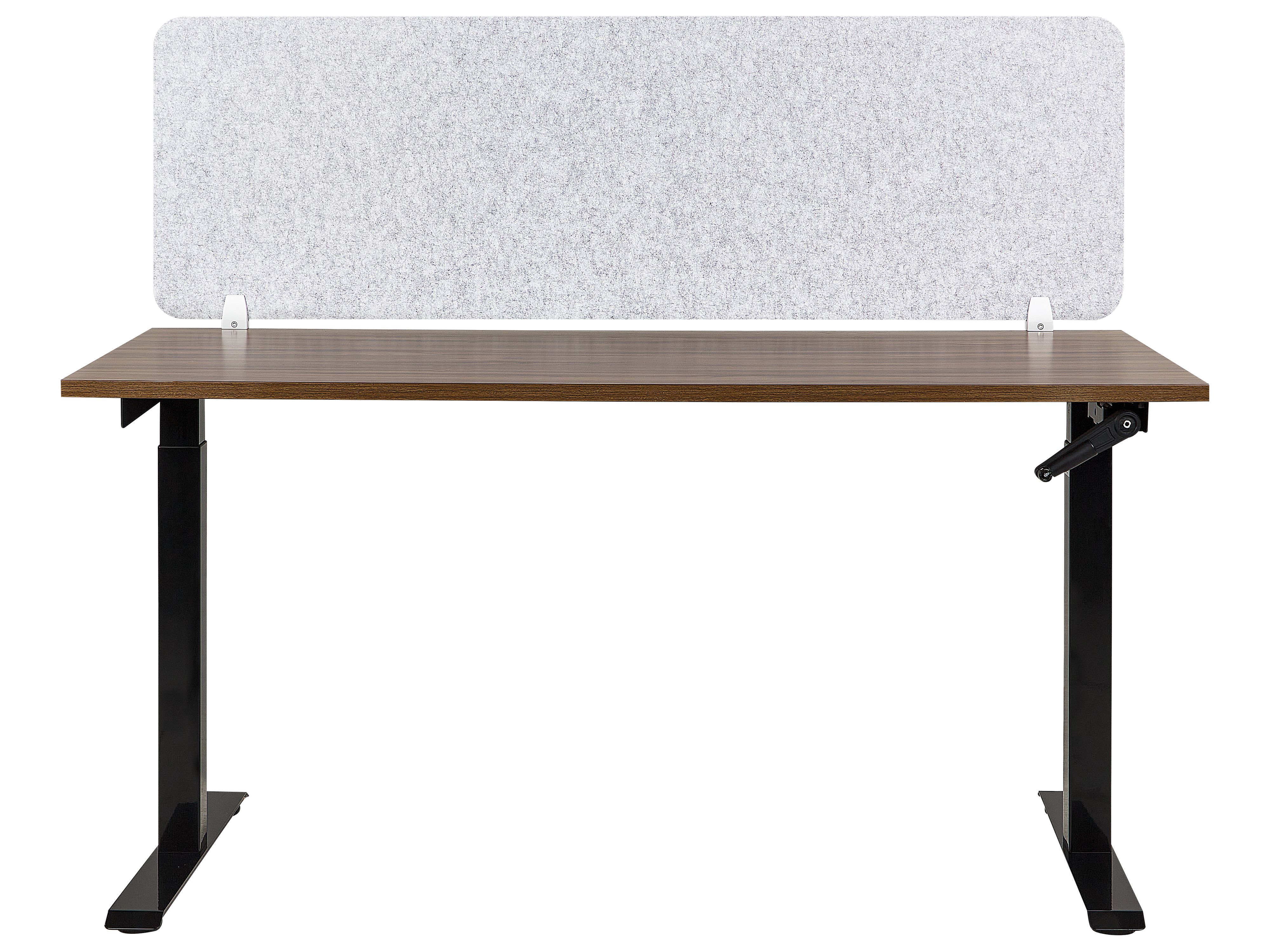 Akoestisch Bureauscherm – 50x80 Cm, Grijs PET-vilt, Met Klemmen, Geluidsisolerend, Voor Thuis- En Werkplek
