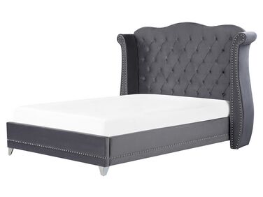 Velvet EU King Size Bed Grey AYETTE