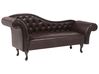 Left Hand Faux Leather Chaise Lounge Brown LATTES_681410
