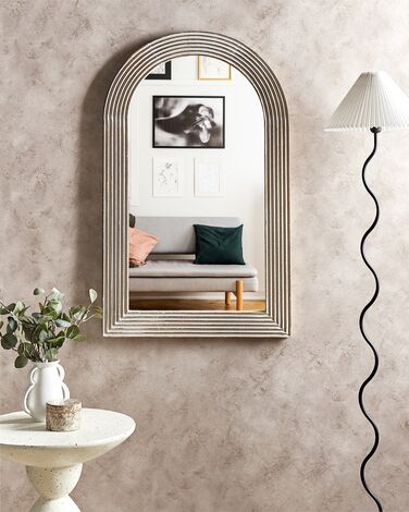 Wooden Wall Mirror 65 x 107 cm Off-White CHANDON