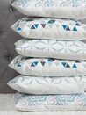 2 poduszki dekoracyjne w geometryczny wzór 45 x 45 cm niebieskie WEIGELA_770052