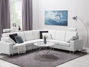 6-seters sofa skinn hvit venstre STOCKHOLM