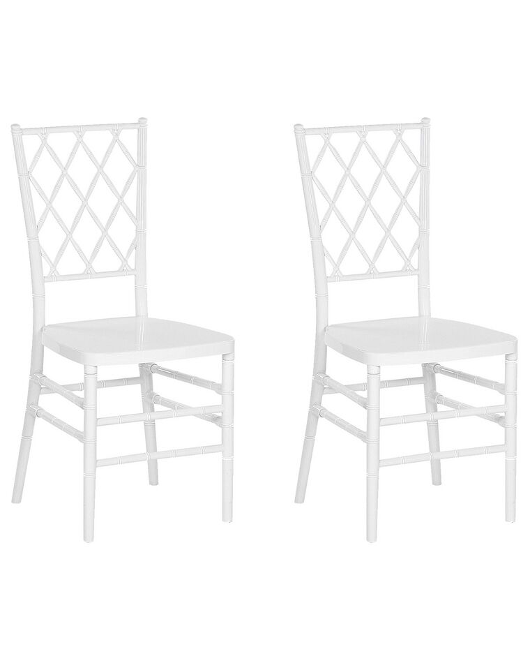 Sada 2 jídelních židlí, bílá CLARION_782831