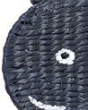 Cesto forma de baleia em fibra de jacinto de água preto ORANIA_893203
