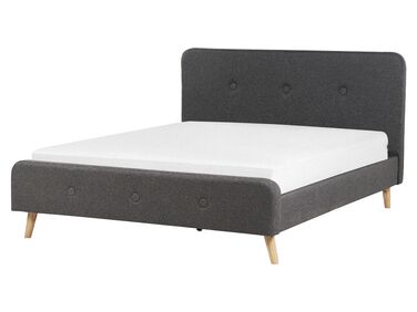 Fabric EU King Size Bed Grey RENNES II