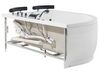 Bañera de hidromasaje esquinera LED de acrílico blanco/negro/plateado izquierda 160 x 113 cm PARADISO_680885