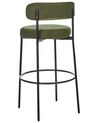 Set of 2 Boucle Bar Chairs Dark Green ALLISON_913893
