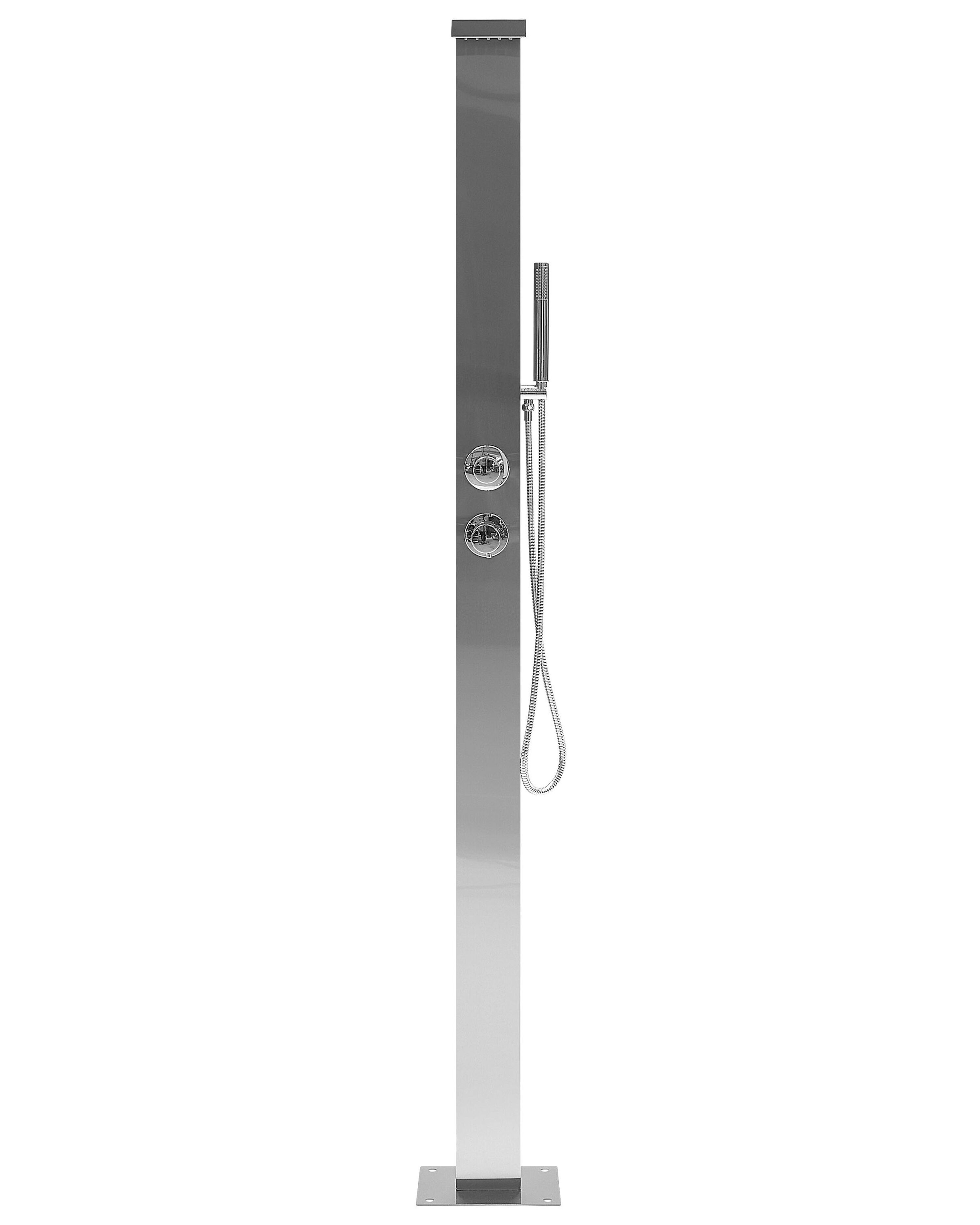 Freestanding Outdoor Shower Silver LOTZORAI Beliani.co.uk