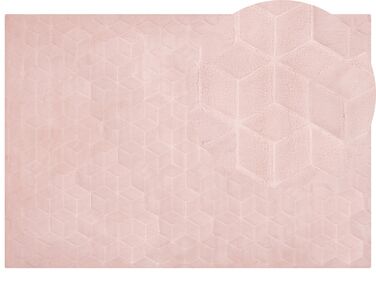 Koberec z umelej zajačej kožušiny 160 x 230 cm ružový THATTA