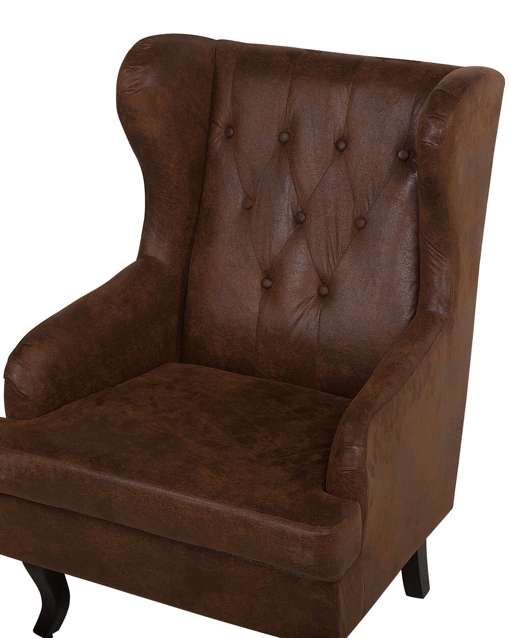 Faux Leather Wingback Chair Brown ALTA Beliani.co.uk