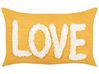 2 Cotton Cushions 30 x 50 cm Yellow LOVE_913218