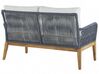 Lounge Set Akazienholz hellbraun / dunkelblau 4-Sitzer Auflagen cremeweiß MERANO II_818382