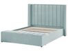 Zamatová posteľ s úložným priestorom 140 x 200 cm mätová zelená NOYERS_834646